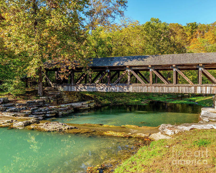 Fall At An Ozarks Covered Bridge Photograph by Jennifer White