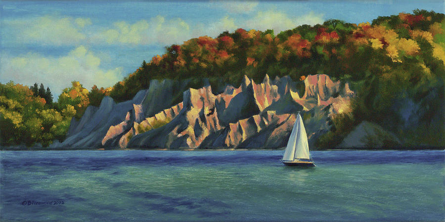 Sunset Painting - Fall at Chimney Bluffs by Bill Finewood