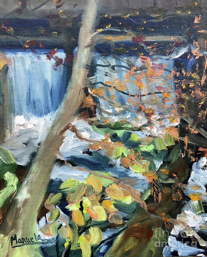 Fall at Maramec Springs Painting by Manuela Woolsey