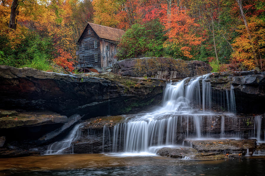 Fall Photograph - Fall at the Glade Creek Grist Mill by Rick Berk