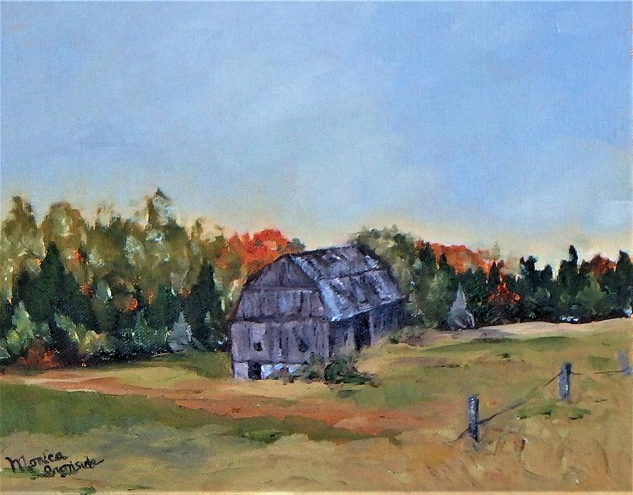 Fall Barn Painting by Monica Ironside