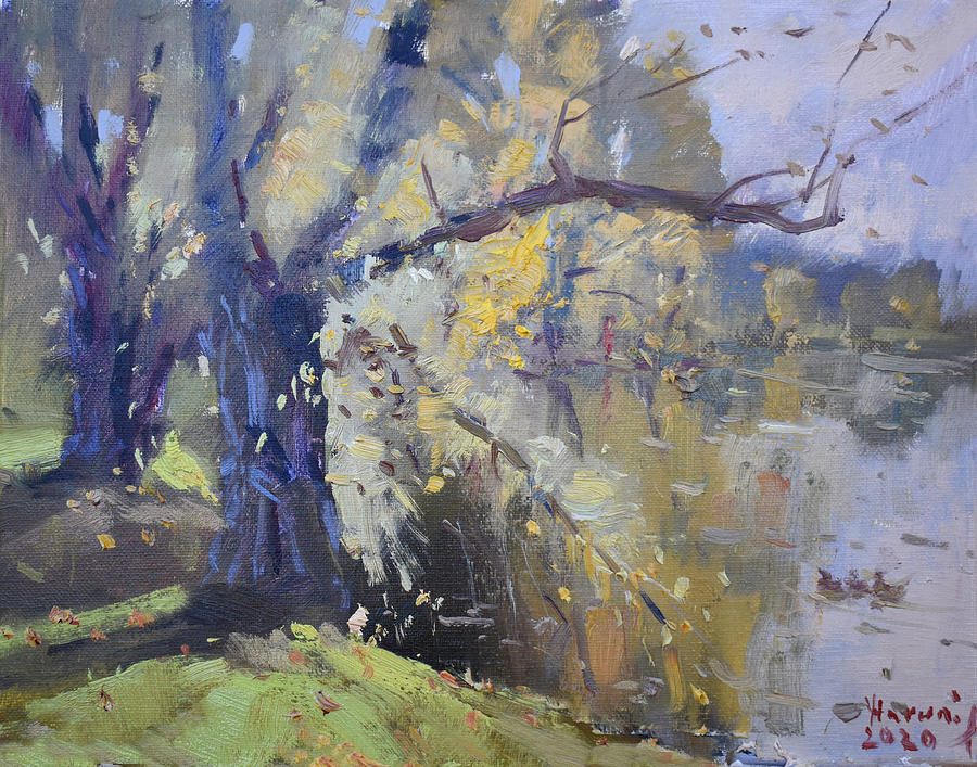 Tree Painting - Fall by Bond Lake by Ylli Haruni