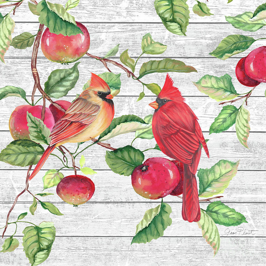 Fall Cardinals A Painting by Jean Plout
