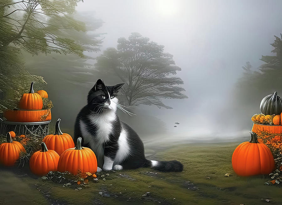 Fall Cats 2 Digital Art by Greg Booher