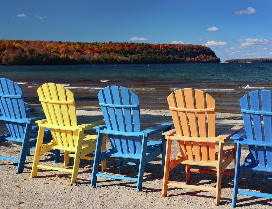 Fall Color Chairs Photograph by David T Wilkinson