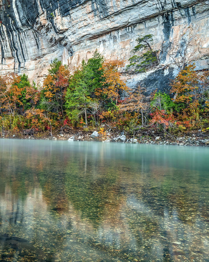 Fall Color Reflection Along The Waters Of The Buffalo River Photograph by Gregory Ballos