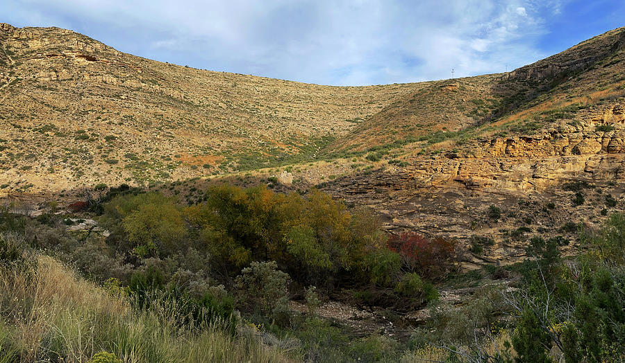 Fall Colors 1 - Sitting Bull Falls, Guadalupe Mountains, New Mexico Photograph by Richard Porter