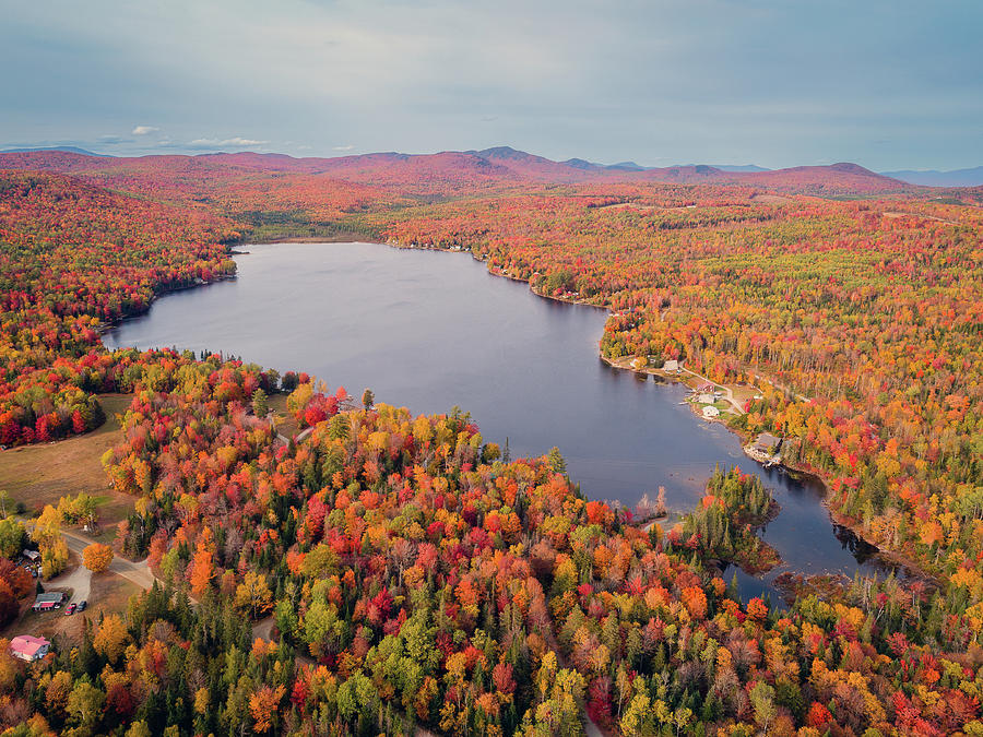 Fall Colors at Neal Pond in Lunenburg, Vermont - September 2020 Photograph by John Rowe