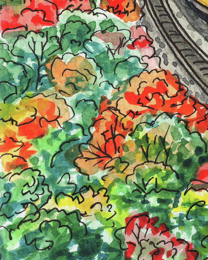 Fall Colors Composition Autumn Watercolor Tones And Moods Art II Painting by Irina Sztukowski