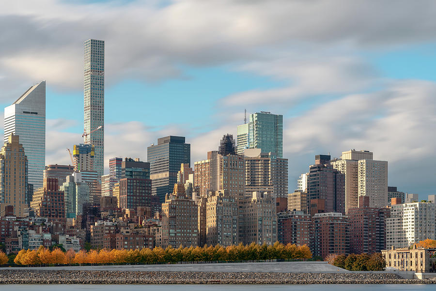 Manhattan Skyline Fall Colors Photograph by Andrew Kaslick - Pixels