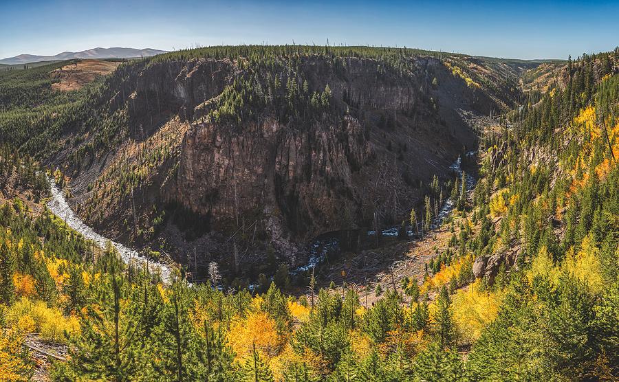 Fall colors in the Gardner River Canyon Photograph by NPS Neal Herbert ...