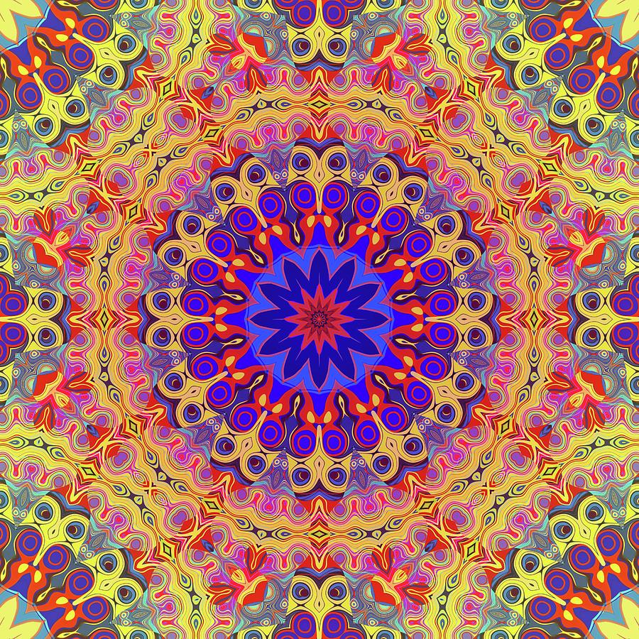 Fall Colors Mandala Digital Art by Grace Iradian
