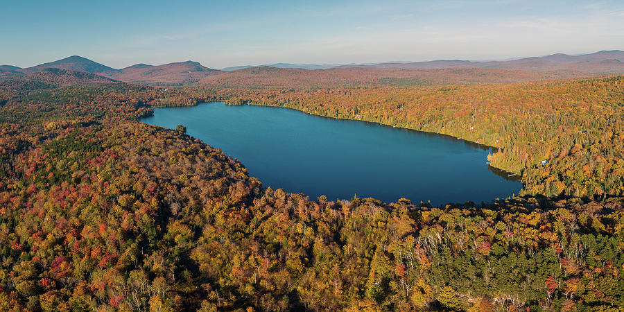 Fall Colors Surround Newark Pond - Newark, Vermont - October 2023 Photograph by John Rowe