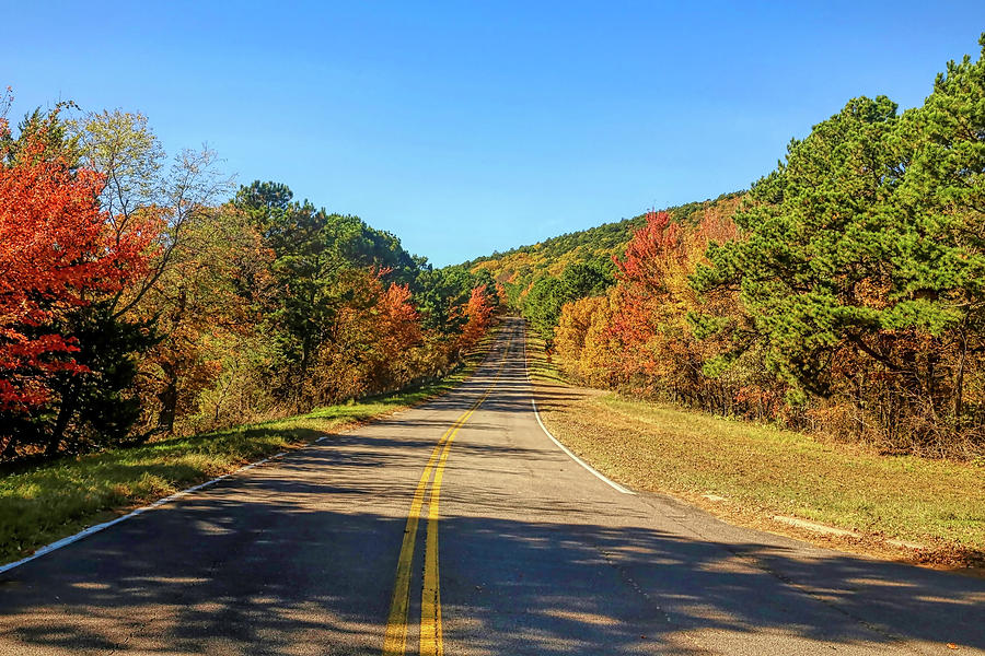 Fall Country Road Talimena Scenic Drive Photograph