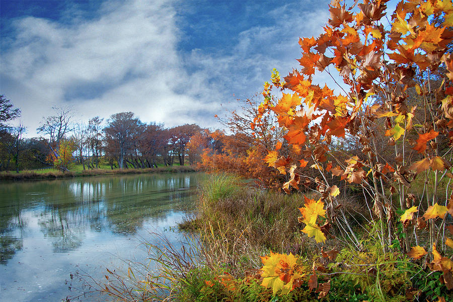 Fall Crossing on the Guadalupe River Photograph by Lynn Bauer