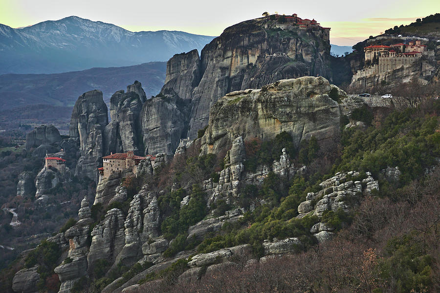 Fall evening in Meteora Photograph by Sean Hannon