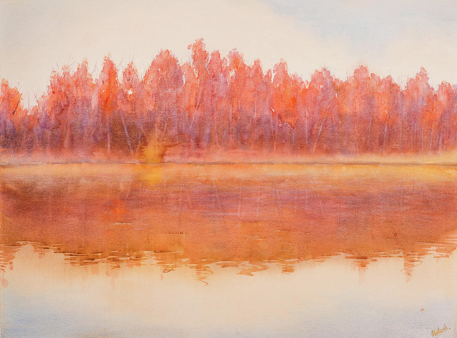 Fall Evening Painting by Tesh Parekh
