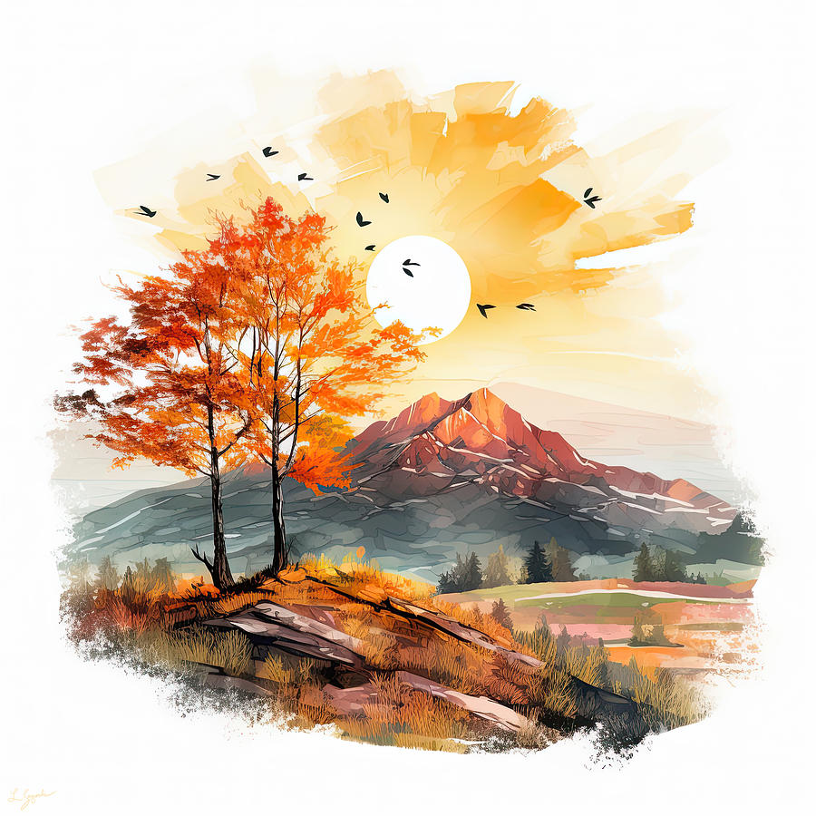 Spring Digital Art - Fall Festiveness - Four Seasons of Color by Lourry Legarde