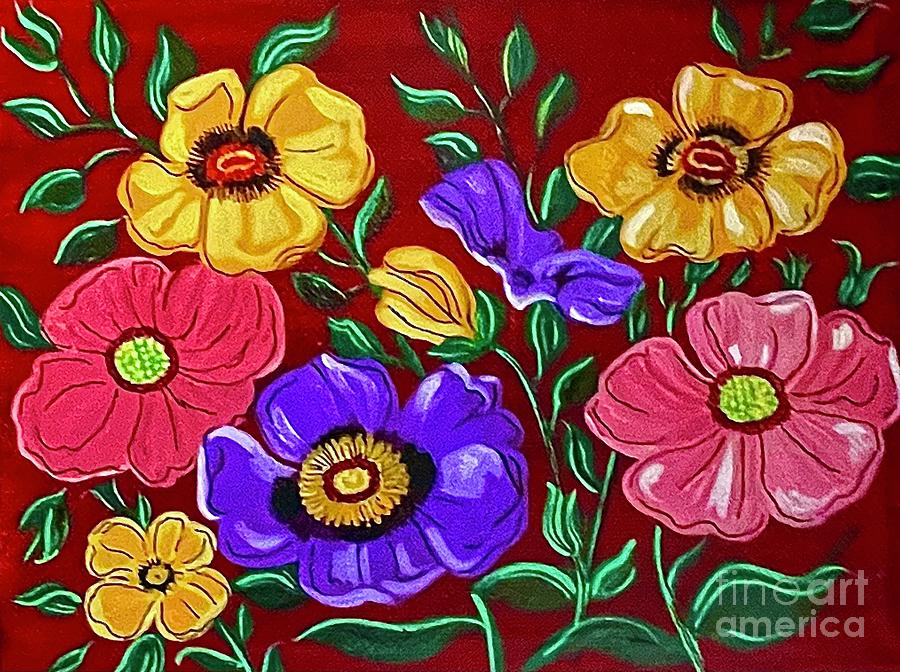 Fall Floral Painting by Jennifer Lake
