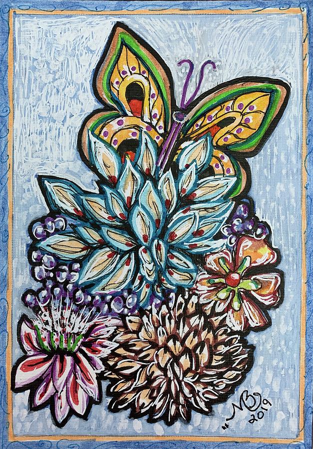 Butterfly Painting - Fall Floral by Melin Baker