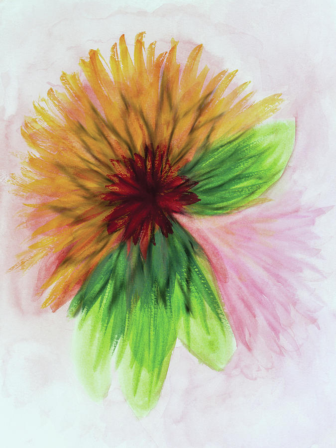 Fall Flower Burst of Abstraction Painting by Mark Beckwith