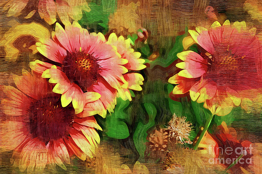 Fall Flowers In Oil Digital Art by Kirt Tisdale