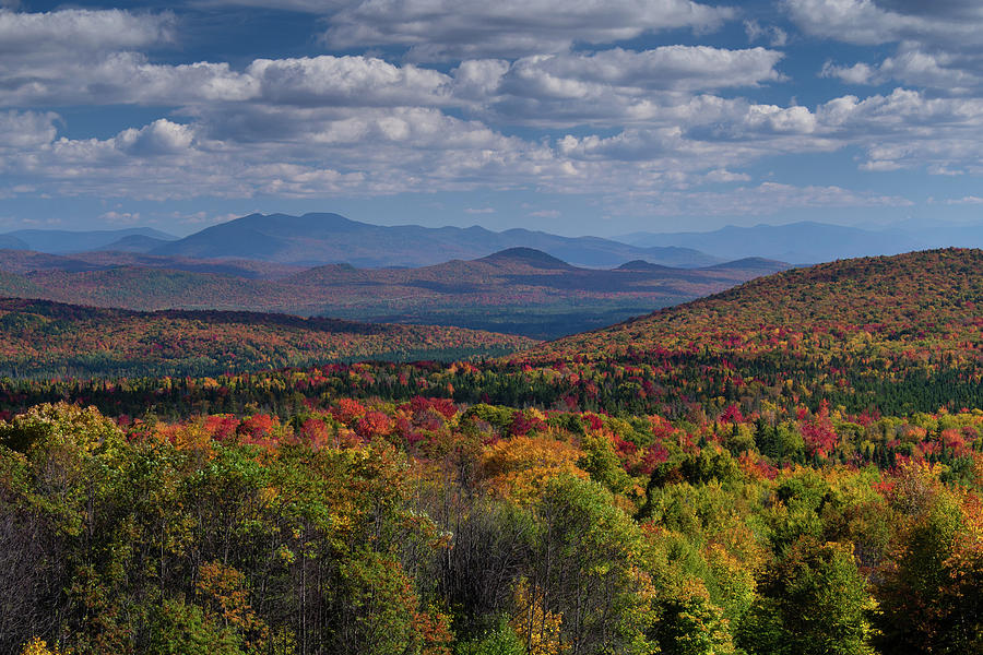 Fall Foliage At Lewis Pond Overlook - Lewis Vermont Photograph by John Rowe