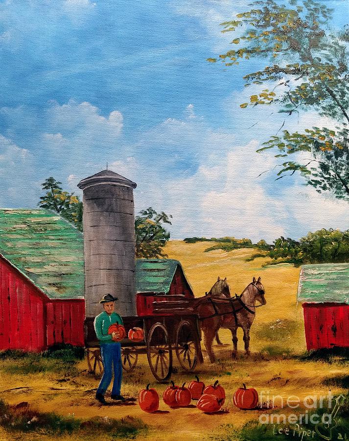 Fall Harvest Time Painting by Lee Piper