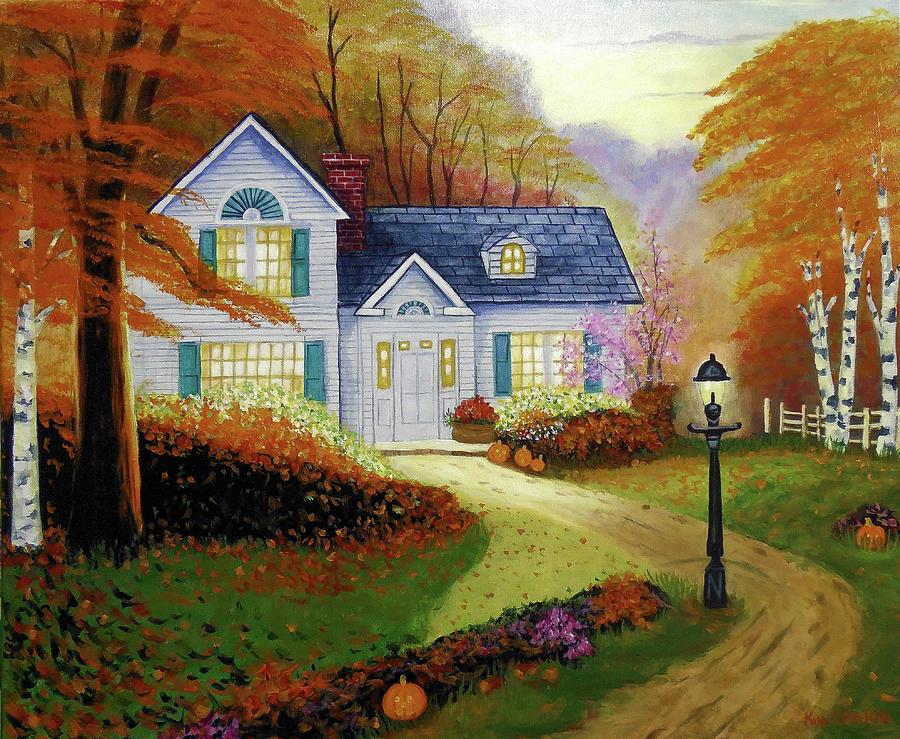 Fall Home Painting by Kim Castor - Fine Art America