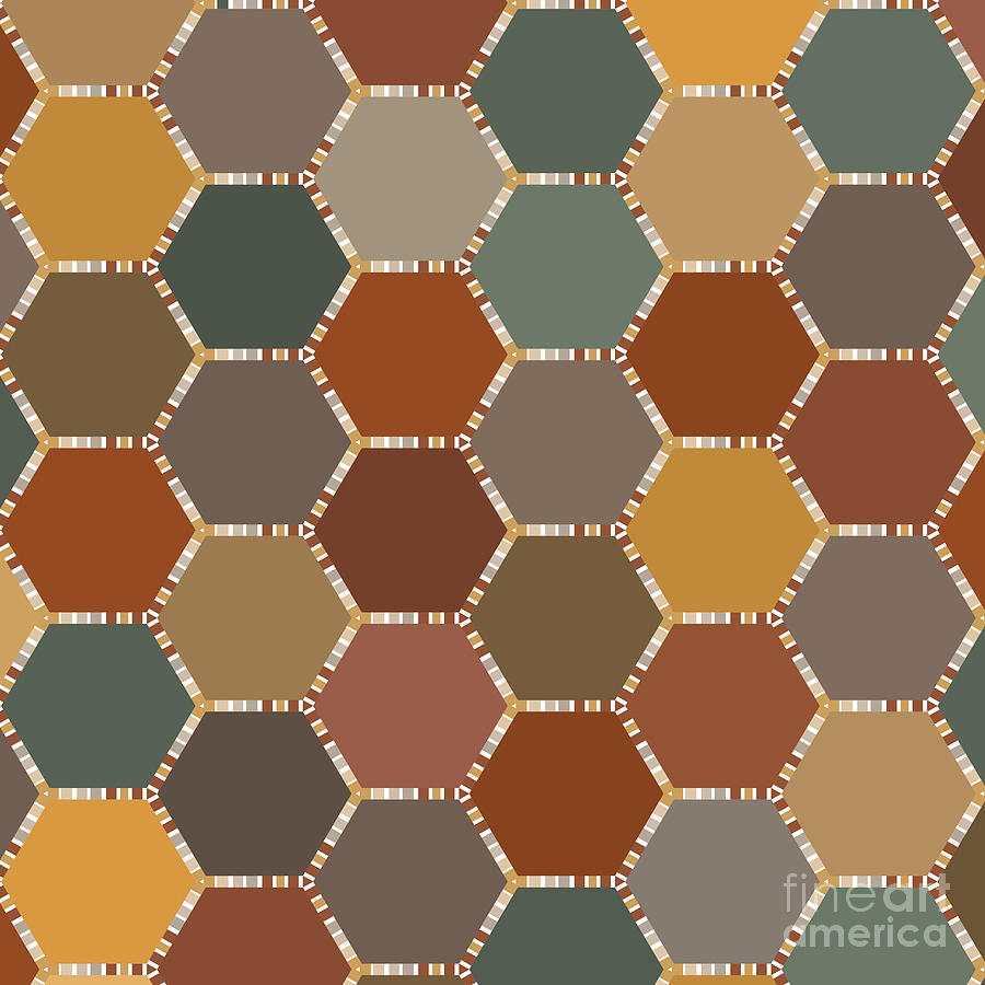 Fall Honeycomb Geo Digital Art