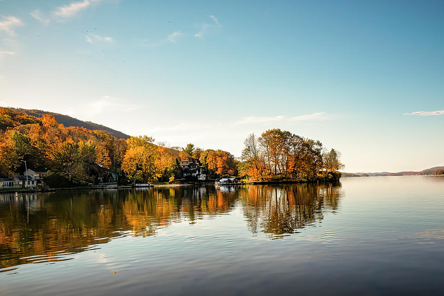 Fall in Greenwood Lake Photograph by Cheri Freeman