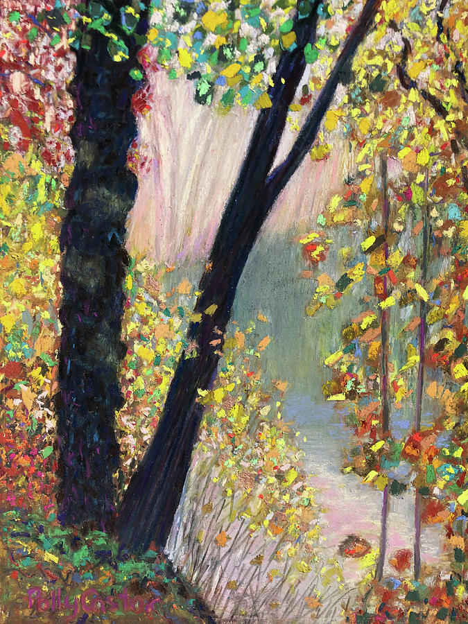 Fall in Rain Painting by Polly Castor