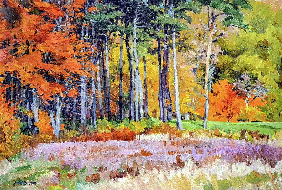Fall Painting - Fall in the Arboretum by Judith Barath
