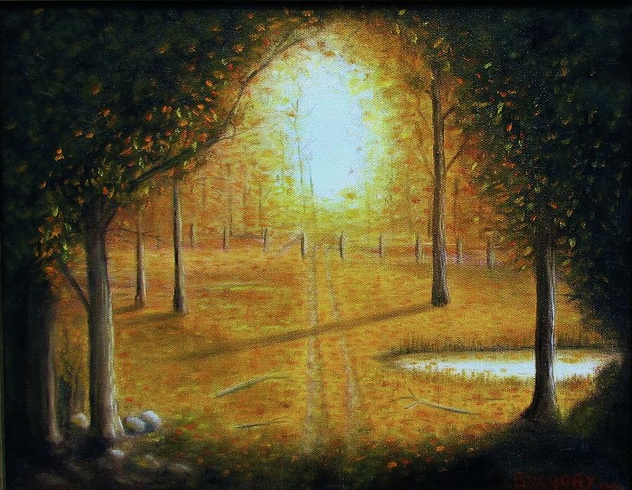 Fall in the woods 2 Painting by Gene Gregory