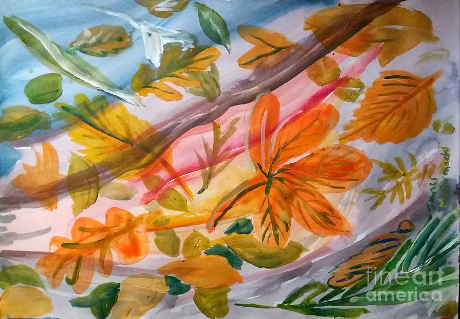 Fall Leaves Abstract Painting by James McCormack