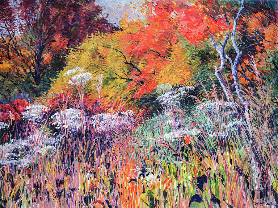 Fall Leaves and Weeds-2 Painting by Judith Barath