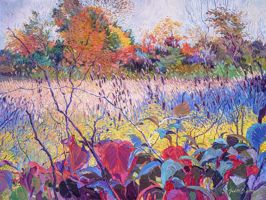 Fall Leaves and Weeds-3 Painting by Judith Barath