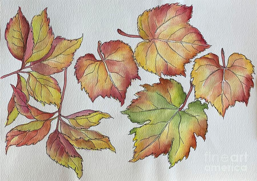 Fall leaves Painting by Inese Poga