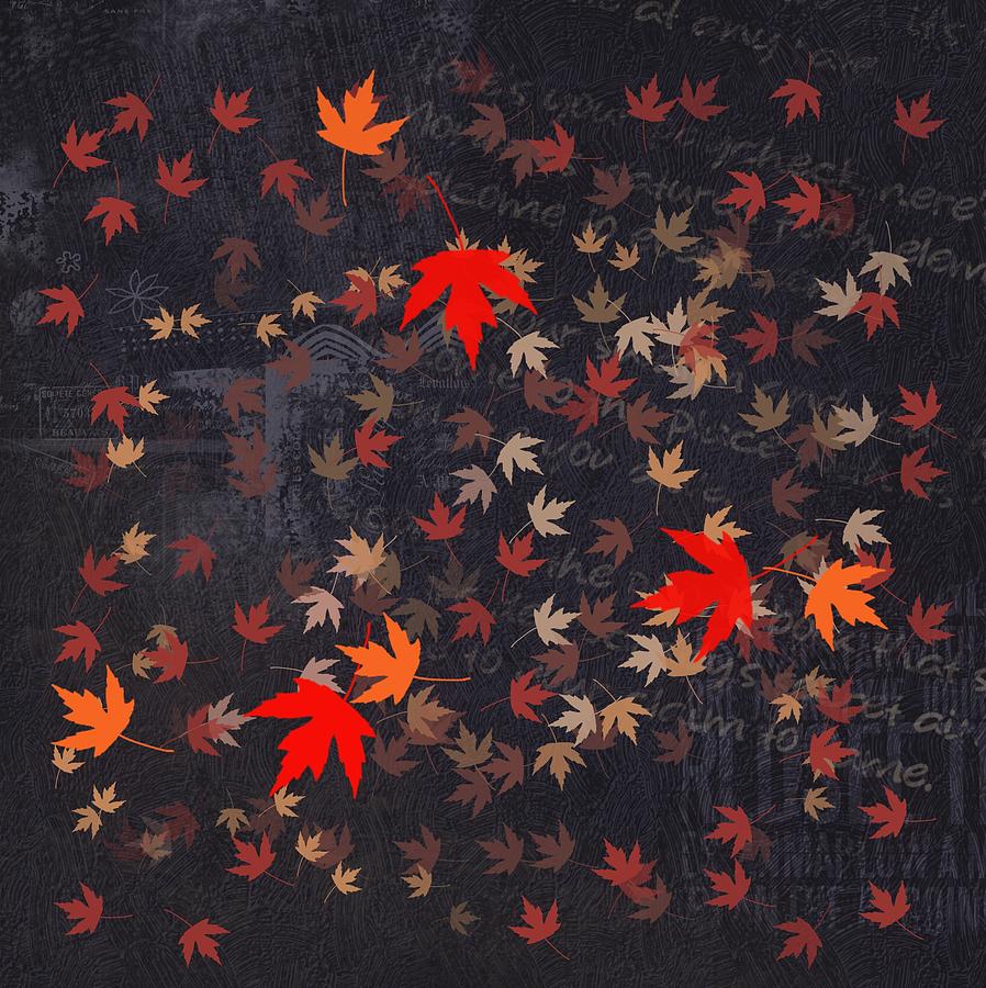 Nature Mixed Media - Fall, Maple Leaves by Masha Batkova