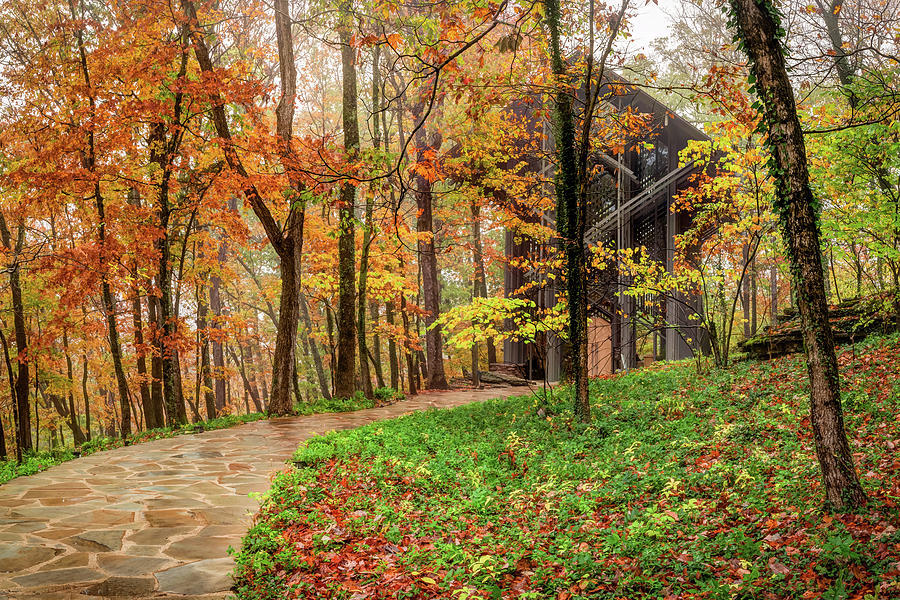 Fall Morning At Thorncrown Chapel - Eureka Springs Arkansas Photograph by Gregory Ballos
