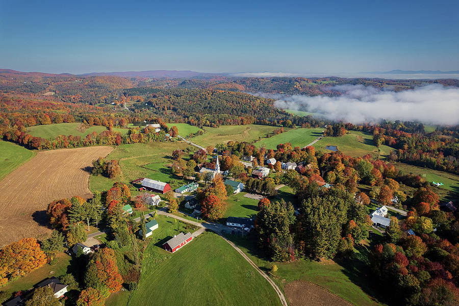 Fall Morning in Peacham, Vermont  Photograph by John Rowe