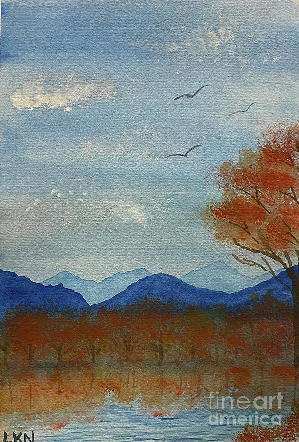 Fall Mountain Scene Painting by Lisa Neuman