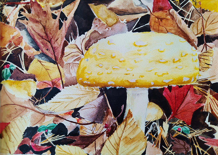 Fall Mushroom Painting by Sylvia Brallier