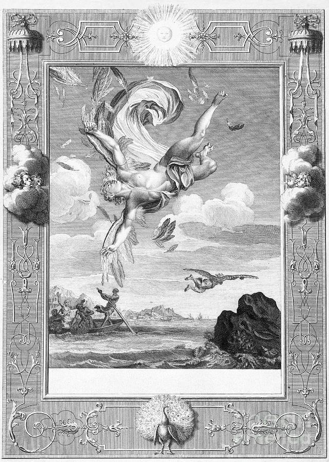 Fall Of Icarus Drawing by Bernart Picart