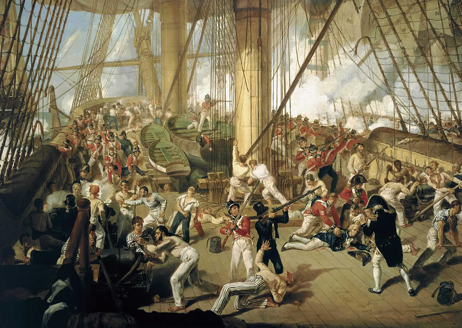 Denis Dighton Painting - Fall of Nelson by Denis Dighton by Mango Art