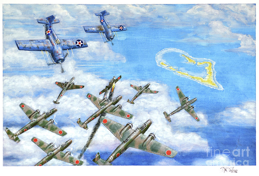 Fall Of Wake Island Painting by David K Stone