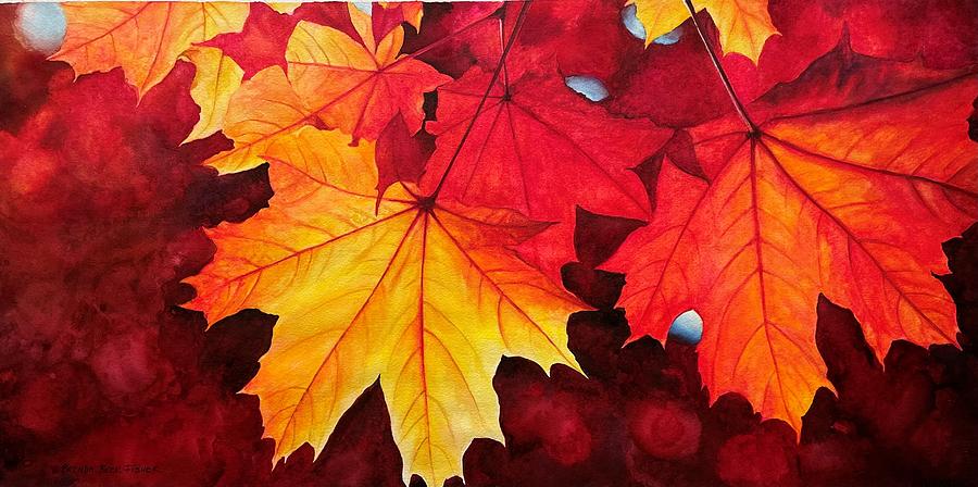 Fall On Fire Painting by Brenda Beck Fisher