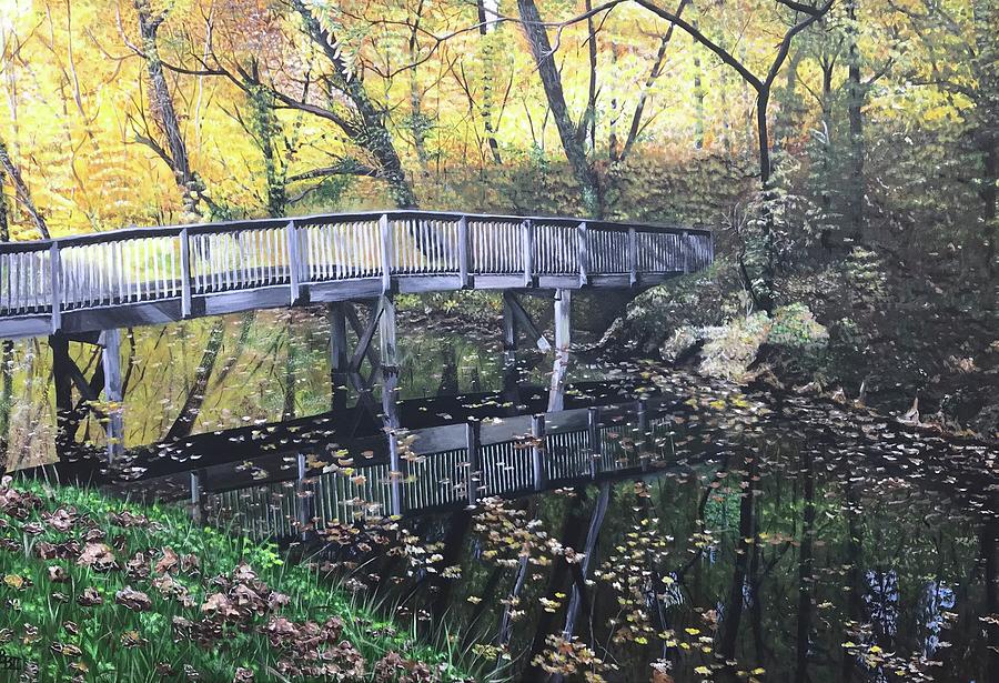 Fall on the C and O Canal Painting by Boots Quimby