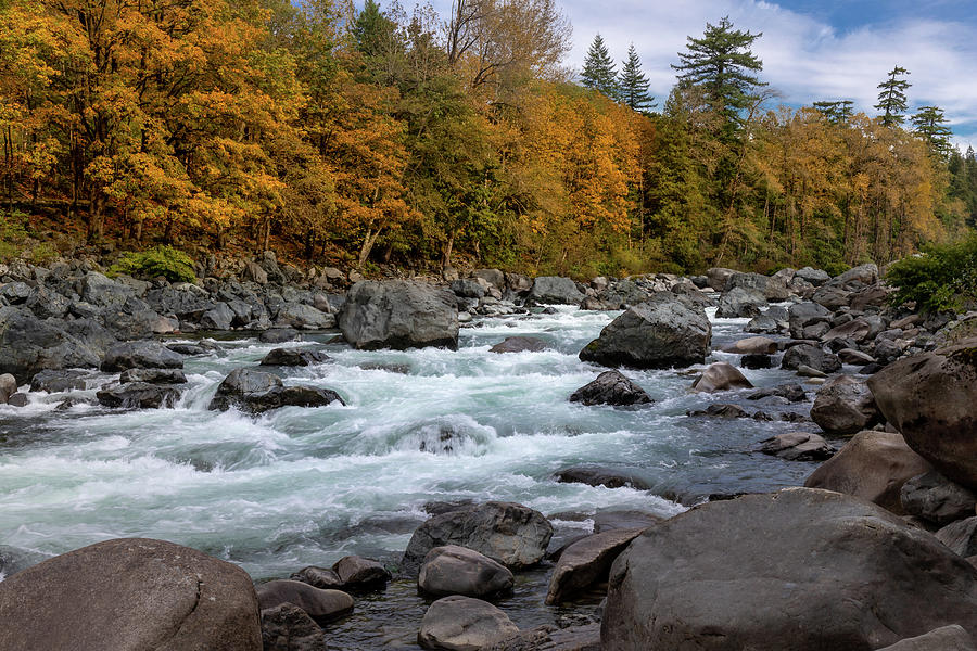 Fall on the Skykomish River Photograph by Ed Clark