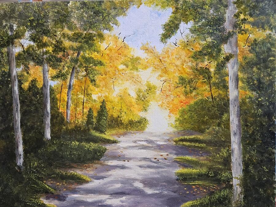 Fall Path Painting by Brinda Seymour - Fine Art America